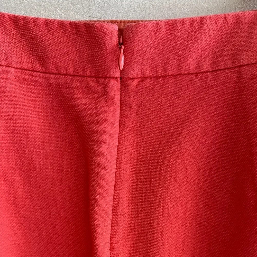 J. By J. Crew Coral Salmon Solid Pencil Skirt with Scalloped Hem, Size 4